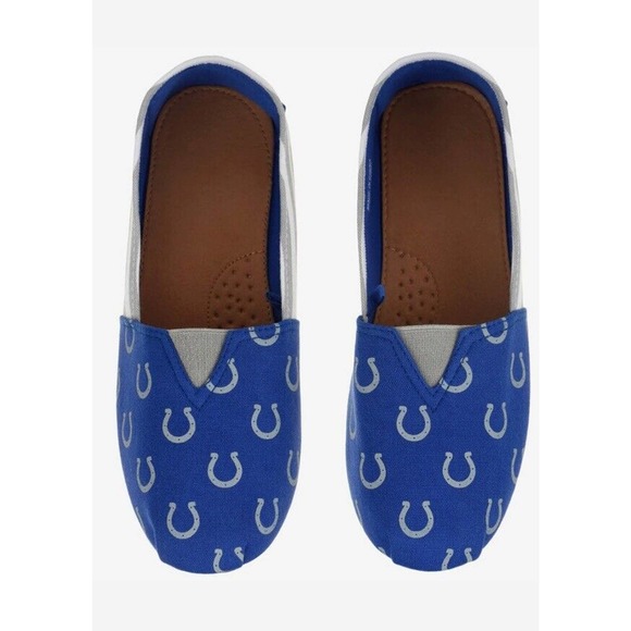 FOCO NFL Football Women's Indianapolis Colts‎ Canvas Slip On Shoe New with Tags - Picture 3 of 4